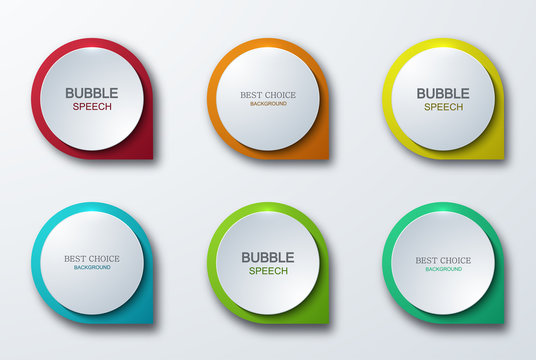 Vector modern colorful bubble speech icons set