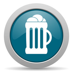 beer blue glossy web icon