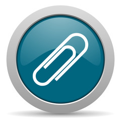 paperclip blue glossy web icon