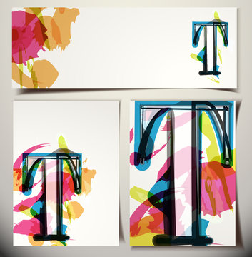 Artistic Greeting Card Letter T