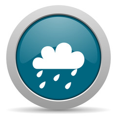 rain blue glossy web icon