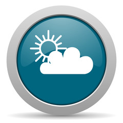 cloud blue glossy web icon