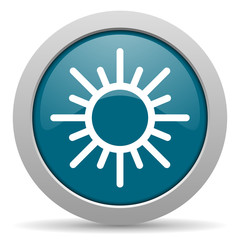 sun blue glossy web icon