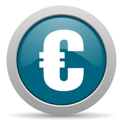 euro blue glossy web icon