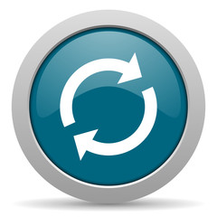reload blue glossy web icon