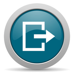 exit blue glossy web icon