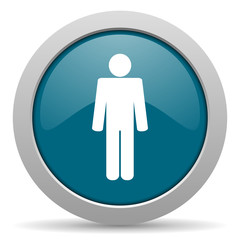 male blue glossy web icon