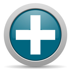 Obraz premium plus blue glossy web icon