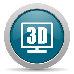 3d display blue glossy web icon