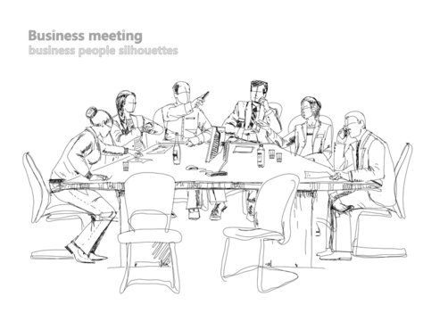 Business meeting, sketch