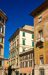 Fototapeta na wymiar Buildings in the city center of Genoa - Italy