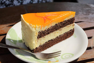 Orange cake slice