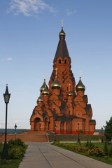 Fototapeta na wymiar Orthodox Cathedral 9. Russia. Siberia. Lesosibirsk