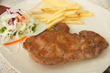 Grilled rib steak - Stock Image