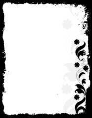 Grunge floral frame / border
