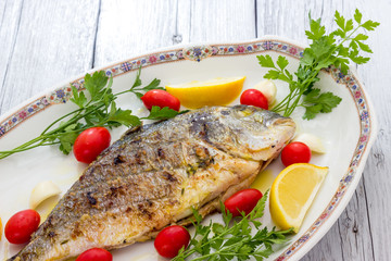 Grilled sea bream