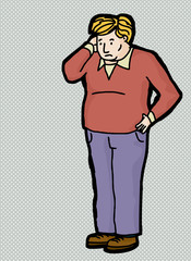 Perplexed Man Cartoon
