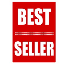 Best seller white stamp text on red background