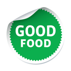 Green vector sticker GOOD FOOD