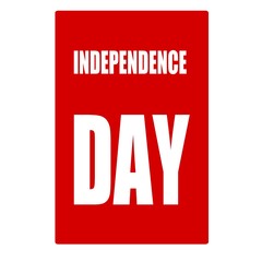 Independence day white stamp text on red background
