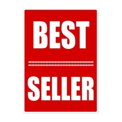 Best seller white stamp text on red background