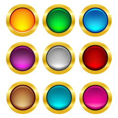 Rounded web button with gold frame