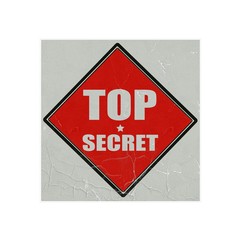 Top secret white stamp text on red background