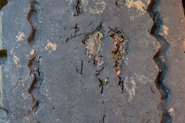 Close up broken Tyre 