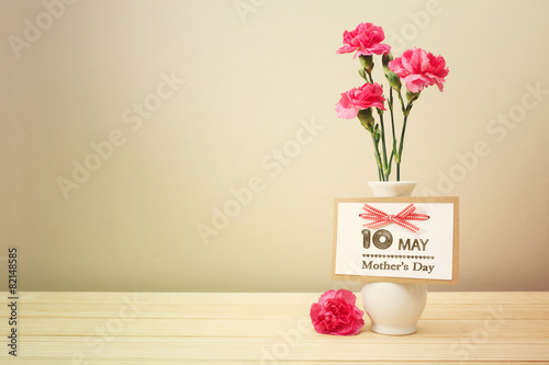 May 10th Mothers Day card with carnations