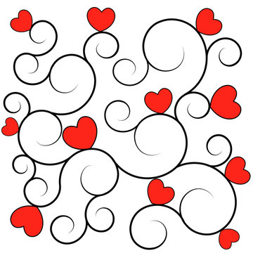 Red hearts texture / background