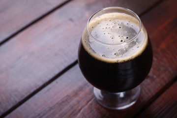 Glass of dark stout