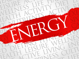 ENERGY word cloud, fitness, sport, health concept