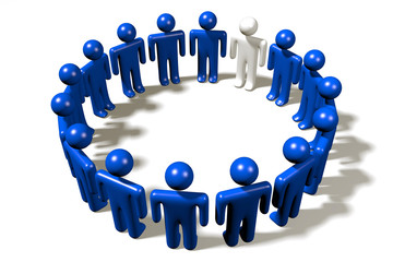 Out of the crowd concept