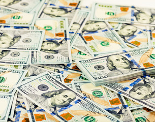 Background with money american hundred dollar bills