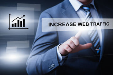 businessman pressing button virtual screens