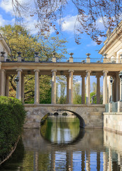 Lazienki Park in Warsaw, details of the Palace on the Water © stepmar