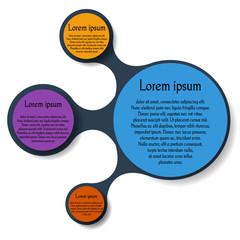 Metaball template colorful round diagram infographics 