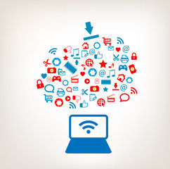 Social media & technology background