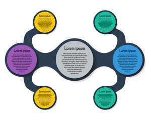 Metaball template colorful round diagram infographics