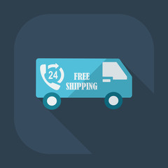 Flat modern design with shadow icons car shipping