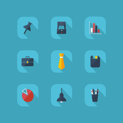 Flat concept, set modern design with shadow