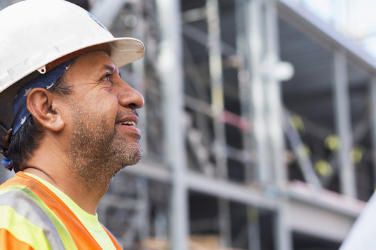 Hispanic worker at construction site