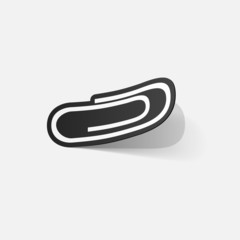 Paper clipped sticker: paper clip