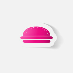 Paper clipped sticker: burger