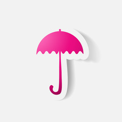 Paper clipped sticker: umbrella