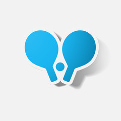 Paper clipped sticker: table tennis rackets