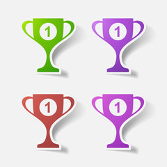 Paper clipped sticker: sports cup