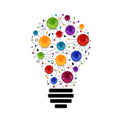 lamp with  molecule inside a creative idea