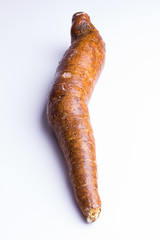 whole manioc, cassava, on white background, closeup