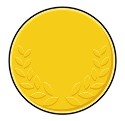 Laurel Wreath Symbol Yellow Coin